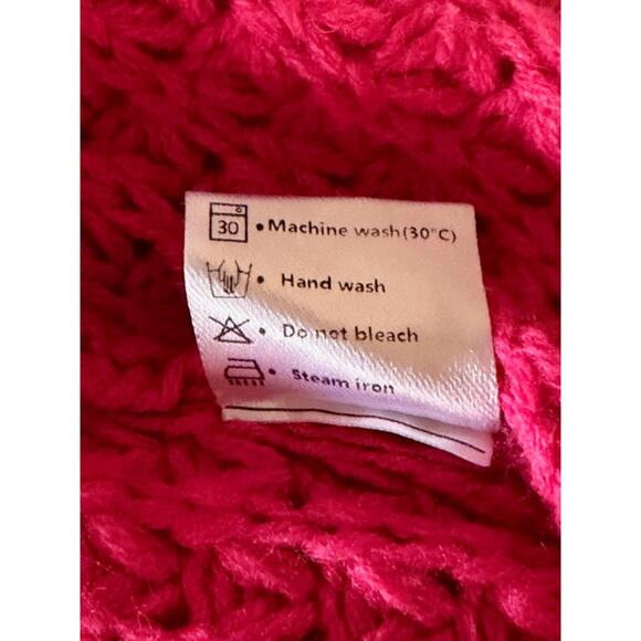 ZESICA Hot Pink Chunky Knit Open-Front Cardigan – Size Large - Picture 7 of 7